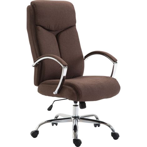 Fauteuil de bureau XL Vaud tissu Marron (1/5)