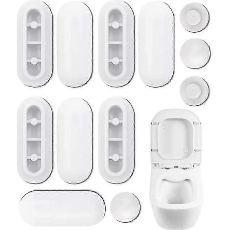 12 Stück WC-Sitzpuffer, Stützstopfen für WC-Sitz, Dämpfer-White (1/5)