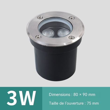 Lampe de sol LED encastrée étanche extérieure IP65, spot enterré pour jardin pelouse terrasse