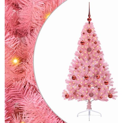 Albero di Natale artificiale con luci integrate Rosa 120 cm PVC vidaXL (1/5)