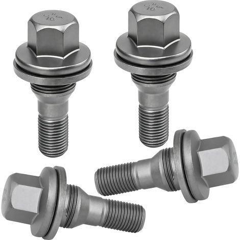 Bulloni ruota M12x1,25 da 4 pezzi - Bulloni ruota di alta qualità per Citroen Peugeot, con dado di sicurezza, adatti per C2, C3, C4, C5, 206, 207, 308, 407 (1/5)