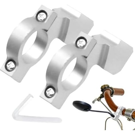 Support de rétroviseur pour moto Adaptateur universel en alliage d'aluminium (2 pièces) Fixation sur le guidon de la moto, idéal pour le camping, la randonnée, le vélo et les trajets domicile-travai (1/5)