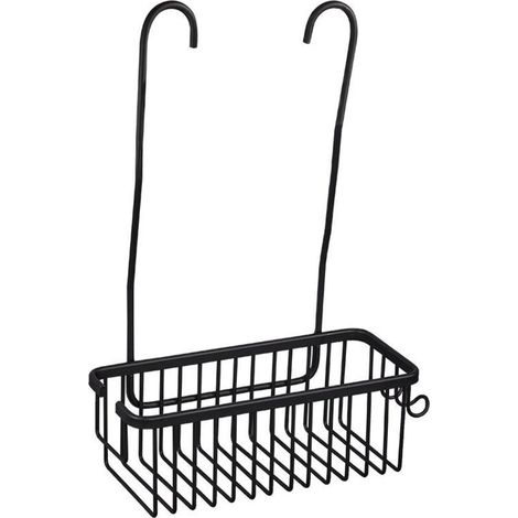 Étagère de Douche a Suspendre, Panier de Douche Sans Perçage Porte Savon Douche en Acier Inoxydable, Etagère de Douche à accrocher au Mitigeur de Douche avec 2 Crochets Support Douche, Noir (1/4)