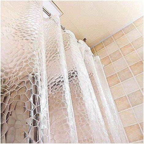 Cortina de ducha de EVA gruesa, transparente, impermeable y resistente al moho, para baño, 120 x 180 cm