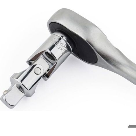 Jeu 3 cardans douilles joint universel impact CR-V chromé, adaptateur pivotant 6.3/10/12.5mm argent (1/4)