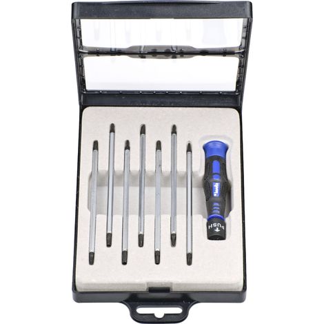 Jeu de tournevis de précision cruciforme, à fente + TX/à six pans creux avec lames interchangeables pour la mécanique de précision, mini-tournevis pour horlogers/mécaniciens de précision (1/5)