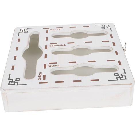 Boîte De Rangement en Bois pour Tiroir Cuisine Organiseur À Sandwich Support d'emballage Distributeur Montage Mural Ou sur Comptoir Blanc 31 X 7 Cm - (1/5)