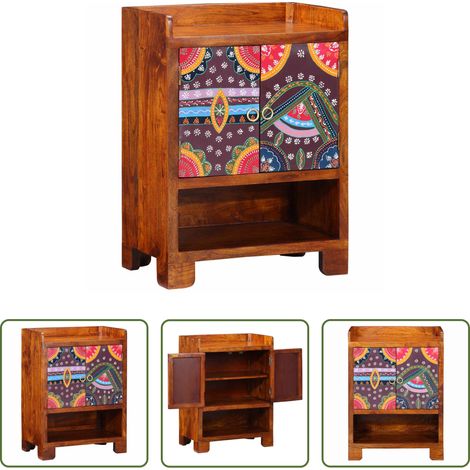 vidaXL Holzschrank - Schuhschrank mit Regal Braun 55 x 35 x 75 cm Massivholz Akazie (1/5)