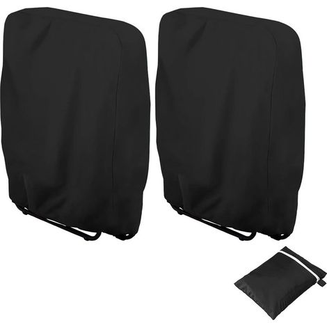 Faltbarer Sonnenliegenbezug, 2er-Set wasserdichte Schutzhüllen für Gartenliegen, Relaxbezug für Gartensessel, B 71 × H 110 cm (schwarz) (1/5)