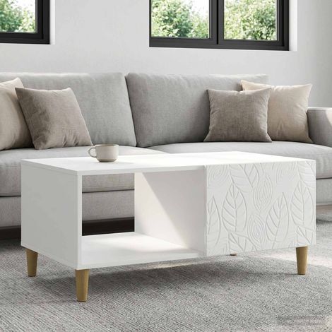 Teenpull – Couchtisch Hochglanz Weiß 90 x 50 x 40 cm Holzwerkstoff (1/5)