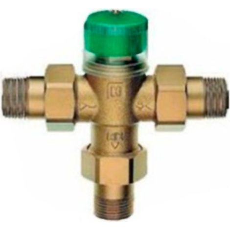 Válvula termostática de agua caliente sanitaria, 3/4 de pulgada, con conexiones roscadas, rango 30-60 0C (1/2)