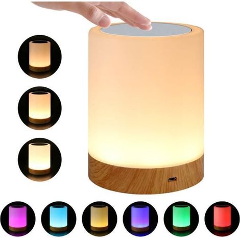 Lampe de chevet LED tactile dimmable - SURENHAP - Rithok - 3 niveaux de luminosité - couleurs réglables-Ywey (1/5)