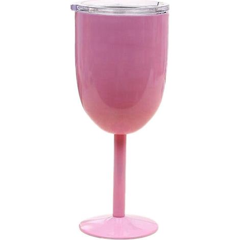 Verre à vin en acier inoxydable à double paroi, grande capacité, rose. (1/5)