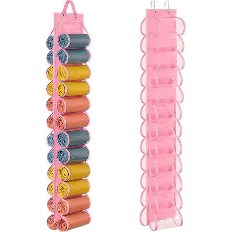 Organisateur suspendu avec 24 poches rose, penderie pliable en tissu Oxford pour chemises, jeans et chaussettes (1/5)