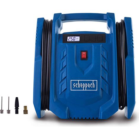 Scheppach Compresseur mobile Air force 7 SC - 8 bar - Puissance d'aspiration 24 l/min - flexible 0,6m - 92,5 dB - sans huile - Accessoires inclus
