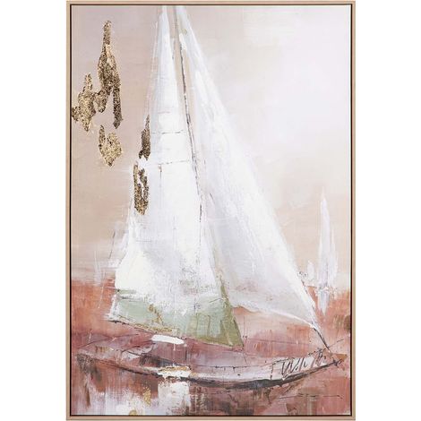 Tableau Bateau 50% Peint à la Main 83X4X123 Cm (1/2)