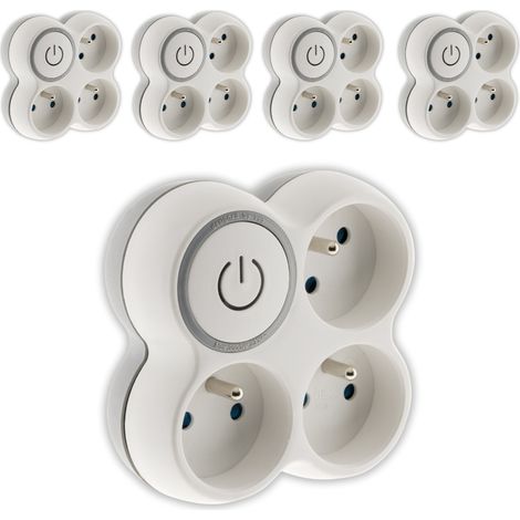 Zenitech – Lot de 5 multiprises triplites avec interrupteur 16A – Protection contre surcharges et courts-circuits – Pour usage domestique et professionnel