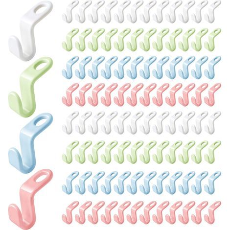100 Pièces Crochet de Connexion de Cintre, Connecteur de Cintre Crochets de Connexion pour cintres Crochets, pour Eéconomiser de l'espace, Cintres Empilables pour Armoire Cintre Crochet (1/5)