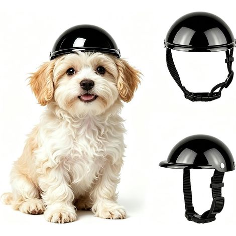 Casques pour Chiens de Petite et Petite Taille, Casque Mixte Chihuahua, Chapeau pour Chien et Chat de Petite Taille pour l'extérieur, Moto, Voyage, Exploration, réglable, Taille S (1/4)