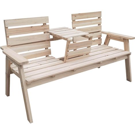 HOME DELUXE Gartenbank REYA – 2-Sitzer aus Holz  Stilvolle Sitzbank für Garten, Balkon & Terrasse  Gartenbank Holz, Holz Gartenbank, Gartenbank REYA, Holzbank Garten