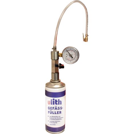 Gefäßfüller (nicht brennbar) 400 ml - ULITH 244201 und Anschlussadapter mit Manometer 0-6 bar (1/4)