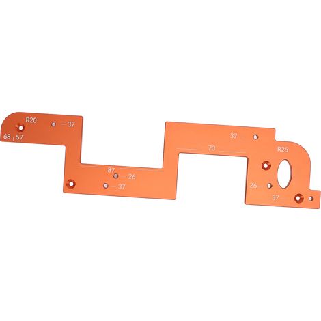 Gabarit de fraisage pour poignée de meuble 3 tailles aluminium 6 mm arcs R20 R25 outil de rainurage en U avec vis (1/5)