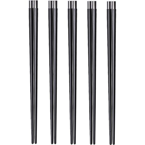 Chopsticks Porcelain - 27 Cm - For Asian Cuisine - Reusable Dining Utensils - 5 Pairs With Storage Box (1/5)