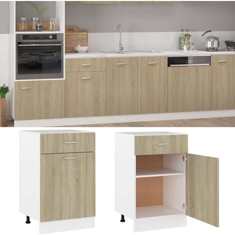 Mobile da Cucina  Armadio Inferiore Cassetto “Lyon” Rovere Sonoma 50x46x81,5 (1/5)