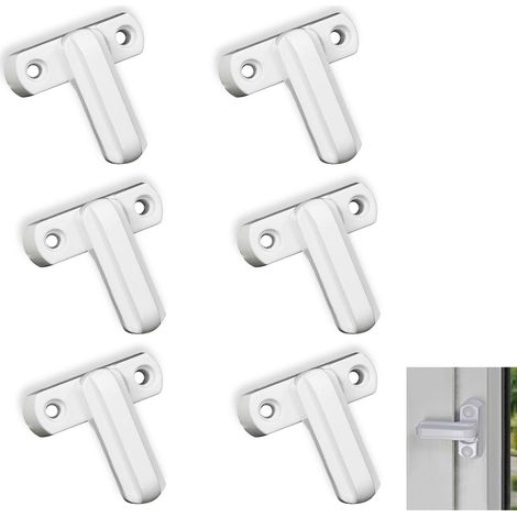 6 Pièces Blanc Serrures Supplémentaires pour Portes et Fenêtres, Serrure de fenêtre pour Enfants, avec 12 vis pour Fenêtre Simple (1/5)