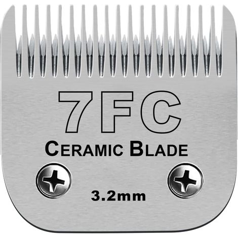 Lames amovibles en céramique pour tondeuse pour chien de compagnie, compatibles avec les tondeuses Moser 45-50/Heiniger/Andis, Oster A5, Wahl KM Series, taille 7FC 1/8" (3,2 mm) longueur de coupe (1/5)