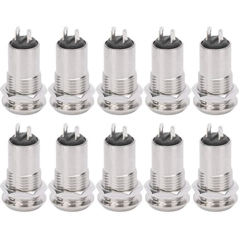 Interrupteur à Clé en Acier Inoxydable 10Pcs ON/OFF 12mm 220V AC/DC avec Écrou et Clé (Lot)