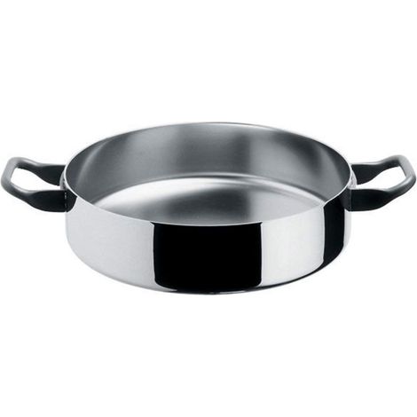 Alessi 90102/28 T La Cintura di Orione Casseruola Bassa a Due Manici, Trilamina, Acciaio