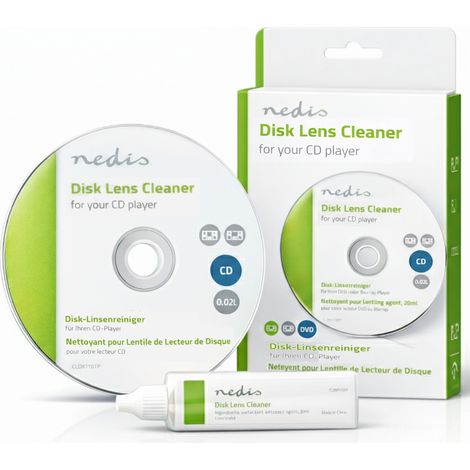 Nedis Detergente Per Lente Lettori Dischi Cd Rom BomBox MP3 Kit Pulizia 20 Ml
