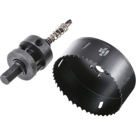 ALLIANDISScie Cloche 71mm - Noir, M42 Hss Bi-Métal Découpeur de Trous en Acier à Haute Vitesse Avec Tige de Positionnement de Foret Pour Panneau De Fibres, Bois, Plastique, Cloison Sèche, Métal Mince (1/4)