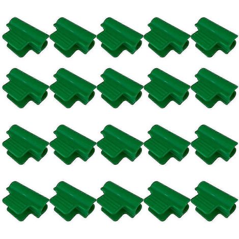 20 pinces de fixation pour filet de serre, accessoires de couverture de serre, arceaux de serre, pinces de fixation pour film pour le jardinage et l'agriculture-green 8mm