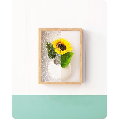 Vaso da Parete Acrilico Cornice Ondulata, Vaso Ceramica Bianco (1/5)