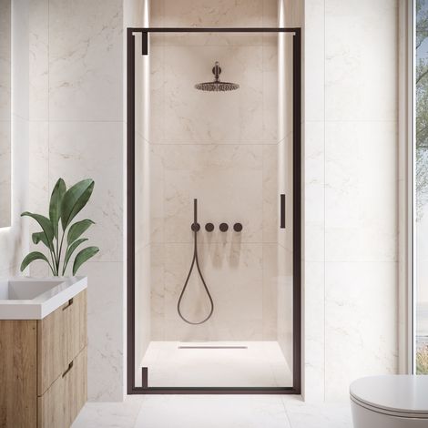 Douche à l’italienne Seattle - 80 x 190 cm - Badplaats - Noir - (1/3)