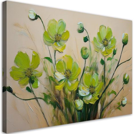 Tableau déco Fleurs vertes Plantes Composition 60x40 (1/5)