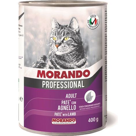 PATE' PER GATTI MORANDO 400 gr, Gusto agnello - Per gatti adulti Q.TA 24