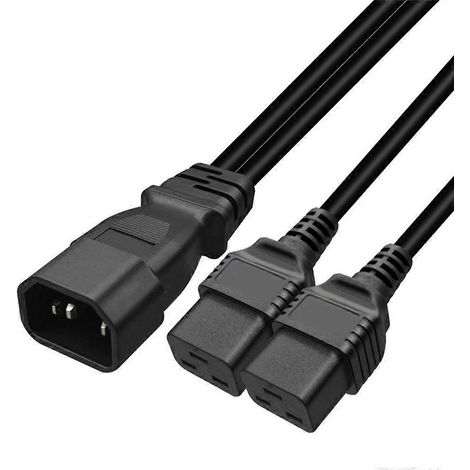 Adaptateur secteur professionnel PDU, répartiteur C14 vers 2xC19, cordon d'alimentation
