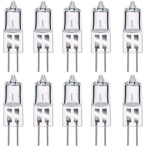 Ampoules Halogènes G4, Lampe de Base à Broche Halogène G4 12V 20W, 2800K Blanc Chaud Gradable G4 Lampe à Capsule Transparente Lot de 10 [Classe énergétique C] (1/5)