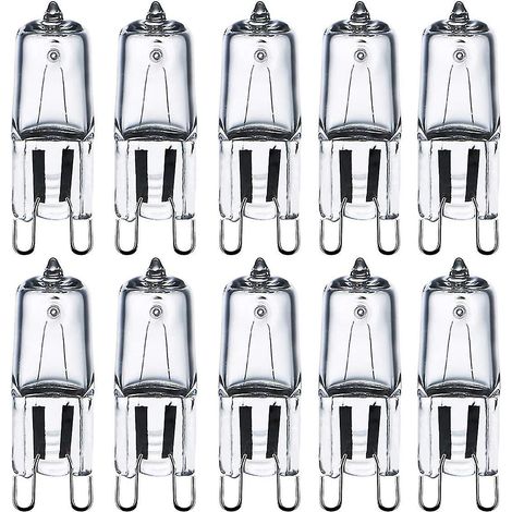 Ampoules halogènes G9 28 W (29 W) 230 V 2800 K Blanc chaud à intensité variable, ampoules capsules G9 pour lustres, appliques, lampes de table, paquet (1/5)