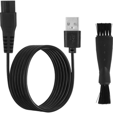 Chargeur Tondeuse Électrique Câble Charge Remplacement 5V pour Rasoirs Électriques Comprend 1m Cordon d'Alimentation et 1 Brosse Nettoyage (1/5)