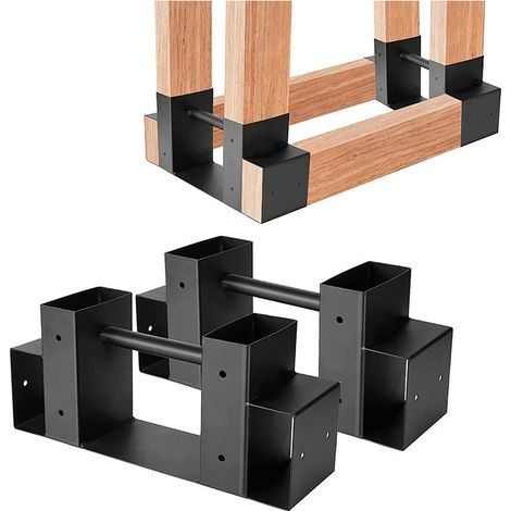 Lot de 2 Supports D'empilage de Bois D'extérieur pour Bois de Chauffage, Support D'empilage de Bois Solide de Grande Capacité, Stockage de Bois pour L'intérieur et L'extérieur (1/5)
