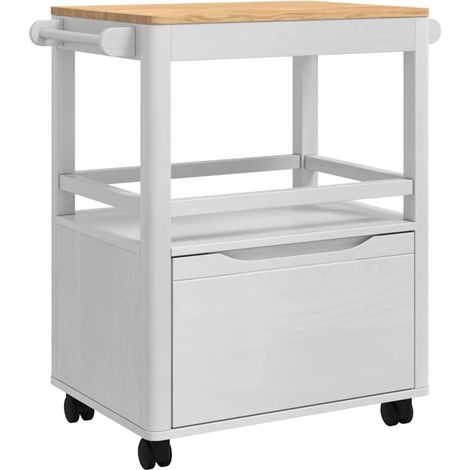 Carro de Cocina FLORO 72,5 x 45 x 80 cm Madera de Pino Macizo vidaXL