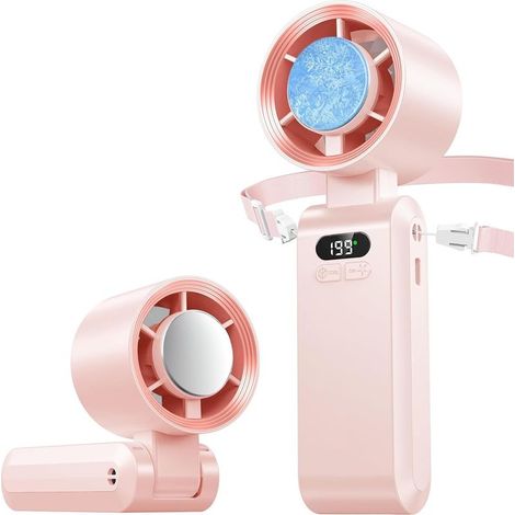 Mini-Ventilator, tragbarer Handventilator mit 1-199 Geschwindigkeitsstufen, Kühlfunktion, LED-Anzeige, 5000-mAh-Akku, Nackenventilator mit Turbofunktion für Reisen, Outdoor-Aktivitäten und Zuhause (1/5)