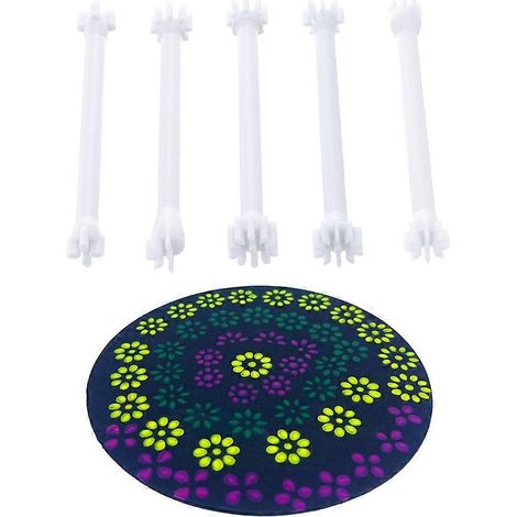 Outils pour la peinture à points en forme de pétales, outil de peinture à points à 10 pétales, outil à fleurs double face, tampon à fleurs pour la création de cartes. (1/5)