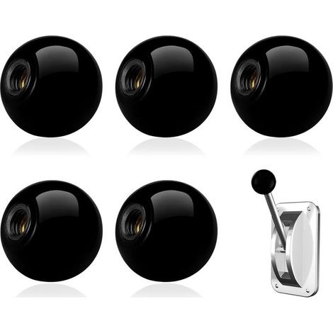 ball lever knobs M10 x 35 mm, black round ball handle, brass internal thread, for machine operation, replacement handles (1/5)
