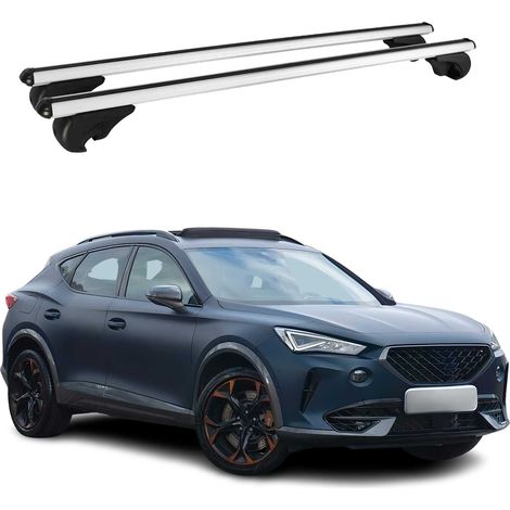 OMAC Barres de toit en aluminium pour Cupra Formentor 2020-2026 – TÜV / DIN 75302:2019 – Antivol inclus – Charge max 75 kg – 2 barres Argent (1/4)