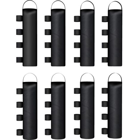 Gewichtssäcke für Pavillons, 8er-Pack, 600D Oxford-Gewebe, sandfrei, schwarz